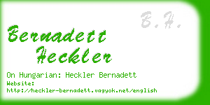 bernadett heckler business card